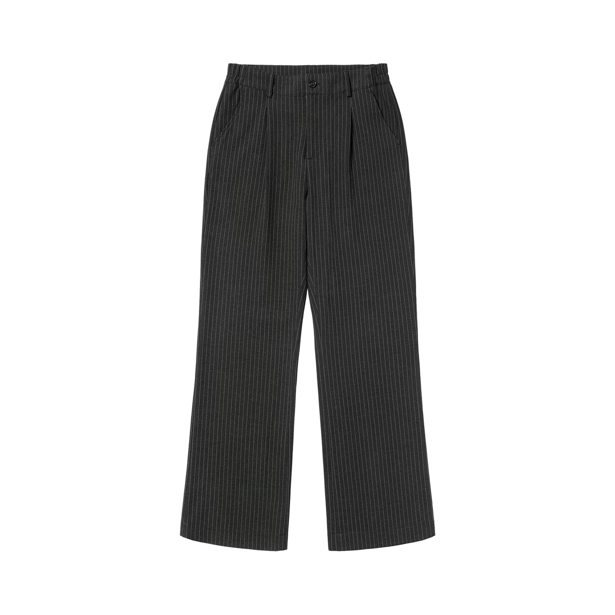 SINONOME Striped Pleated Relaxed Straight-Leg Trousers