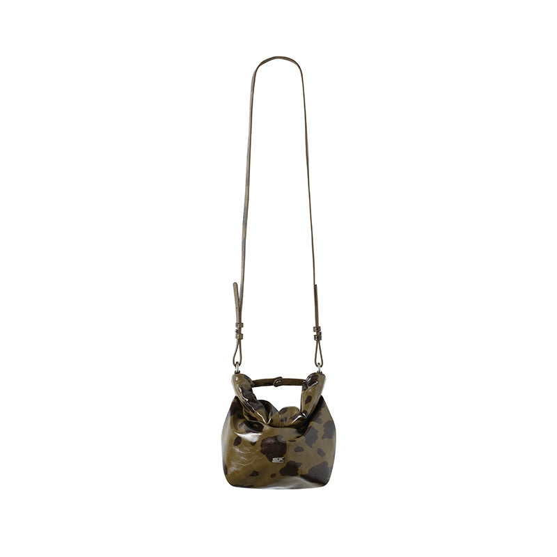 CryingCenter Cow Pattern Mini Folding Portable Messenger Bag