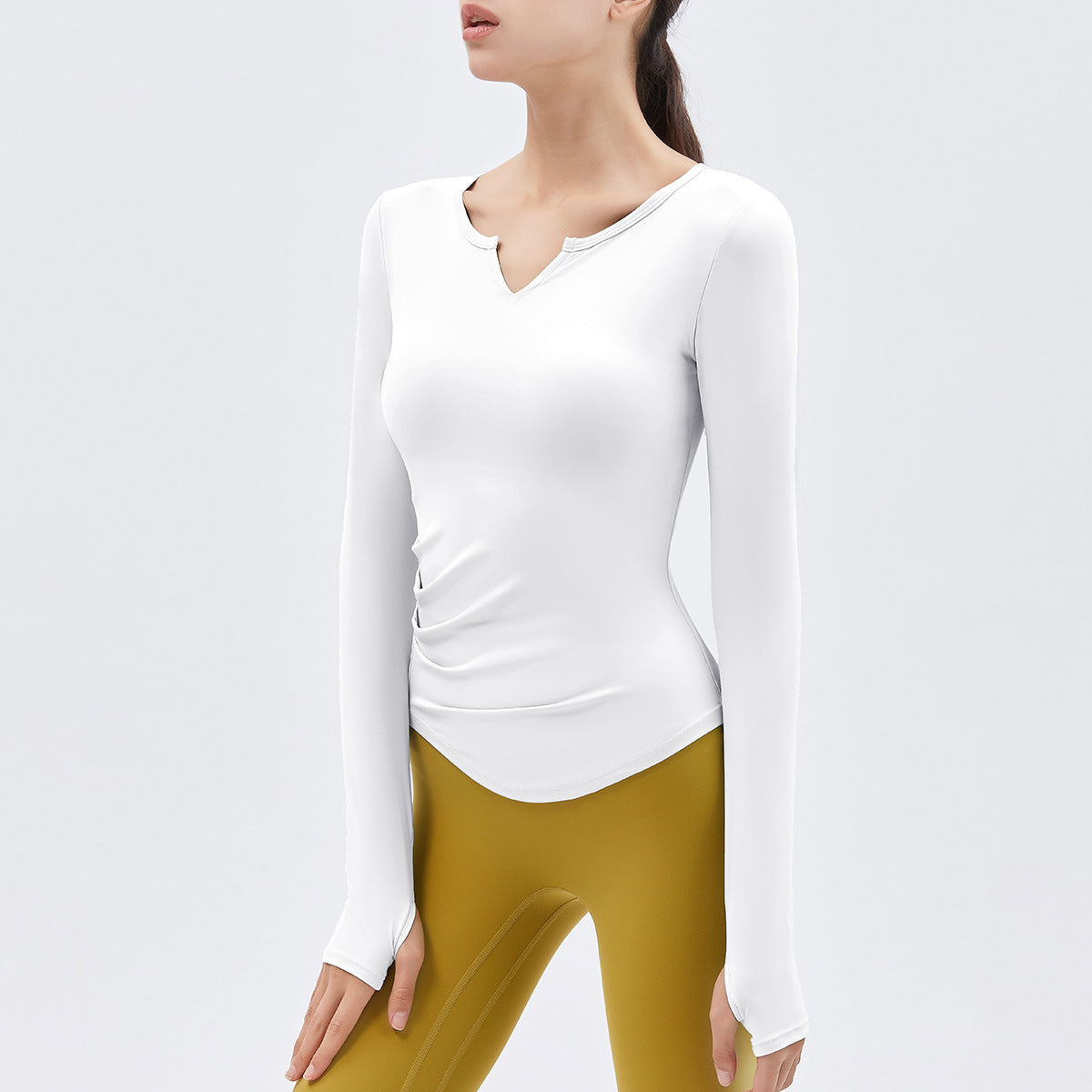 Athena LuluV Neck Nude Fitness Tee