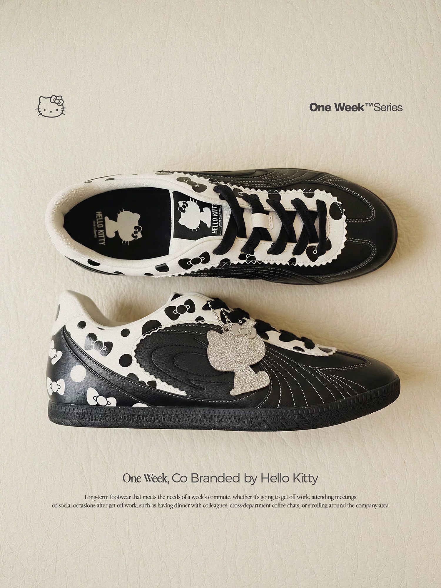 OLD ORDER Hello Kitty Polka Dot Lace-Up Sneaker