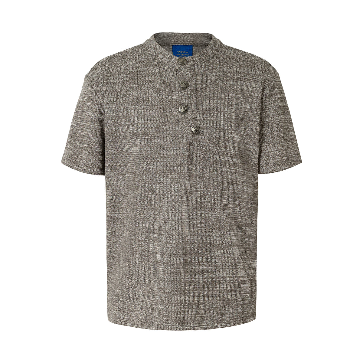 YADcrew Curved Placket Henley Relaxed Tee