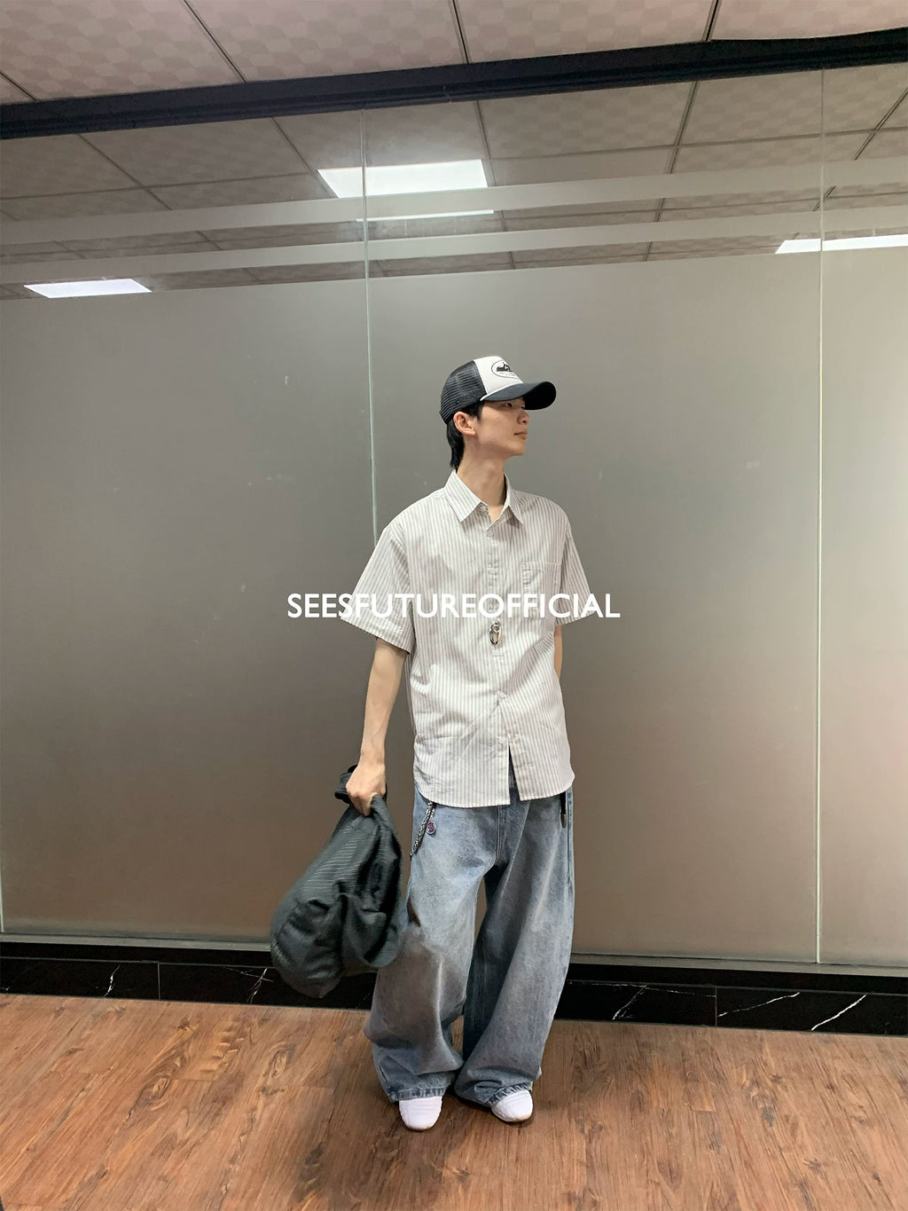 Seesfuture Versatile Floor-mopping Wide-leg Jeans