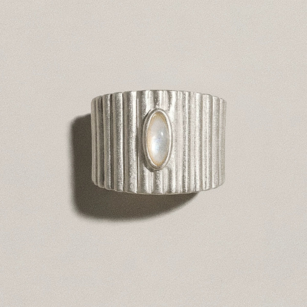 MEZZEM Sterling Silver Agate Open Ring