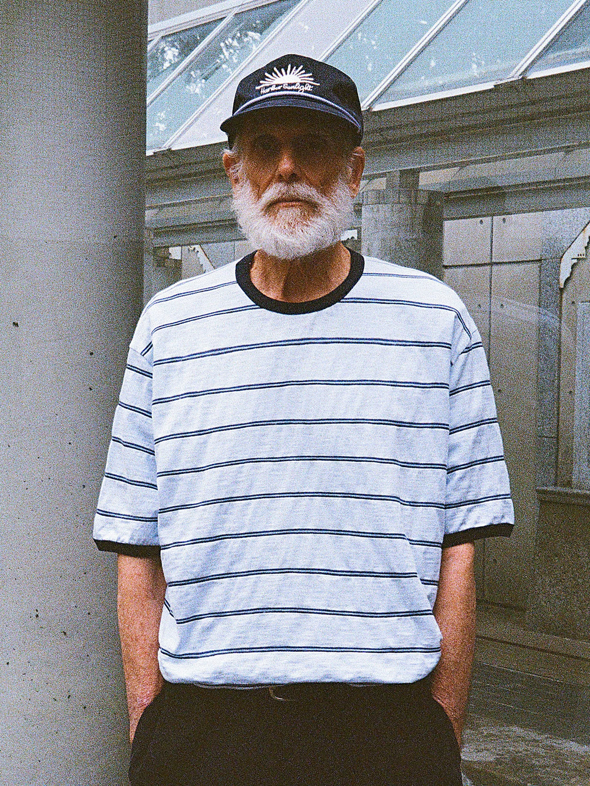 PARTIMENTO Embroidered Distressed Five-Panel Baseball Cap