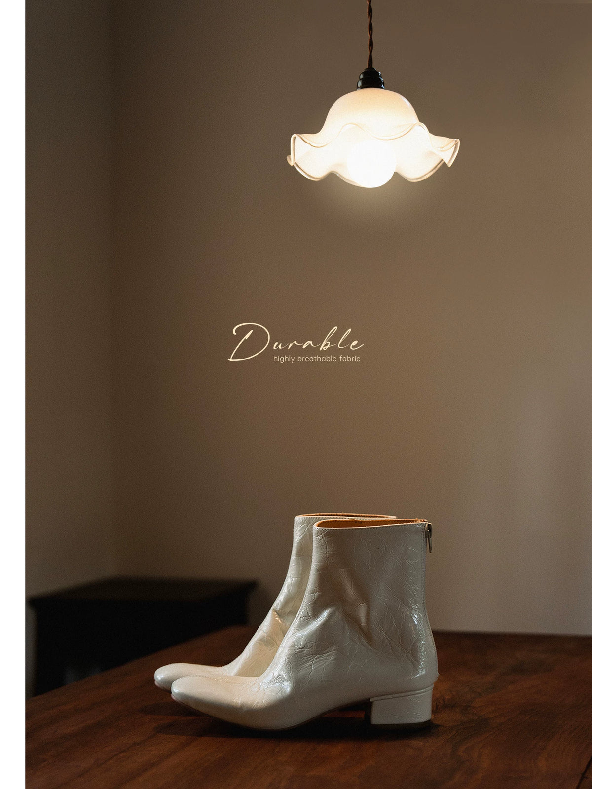 L'aise Patent Leather Chunky Heel Chelsea Boot