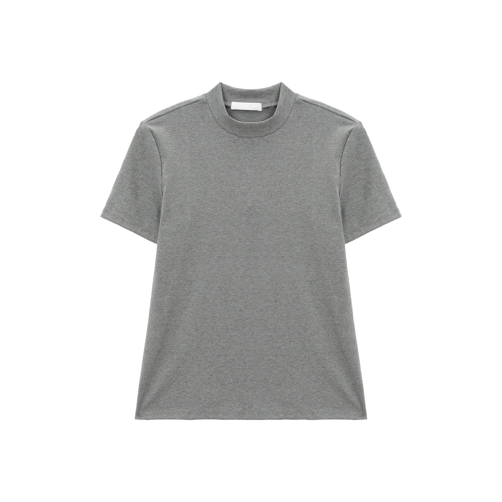 TURNTIDE Simple Semi-turtleneck Slim Tee