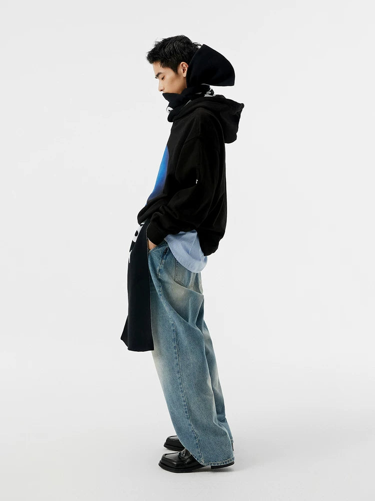 FMACM Vintage Neptune Print Hooded Sweater