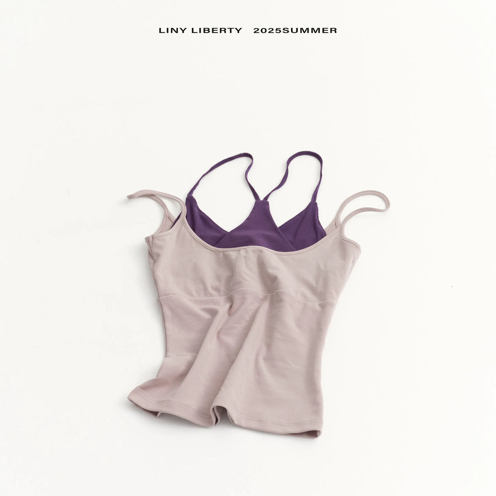 LINY LIBERTY Layered Slim Fit Knit Camisole Top