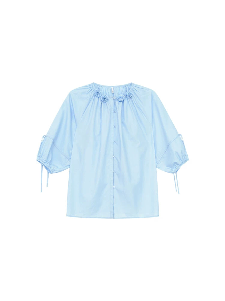 KANO Rose Embellished Loose Fit Blouse