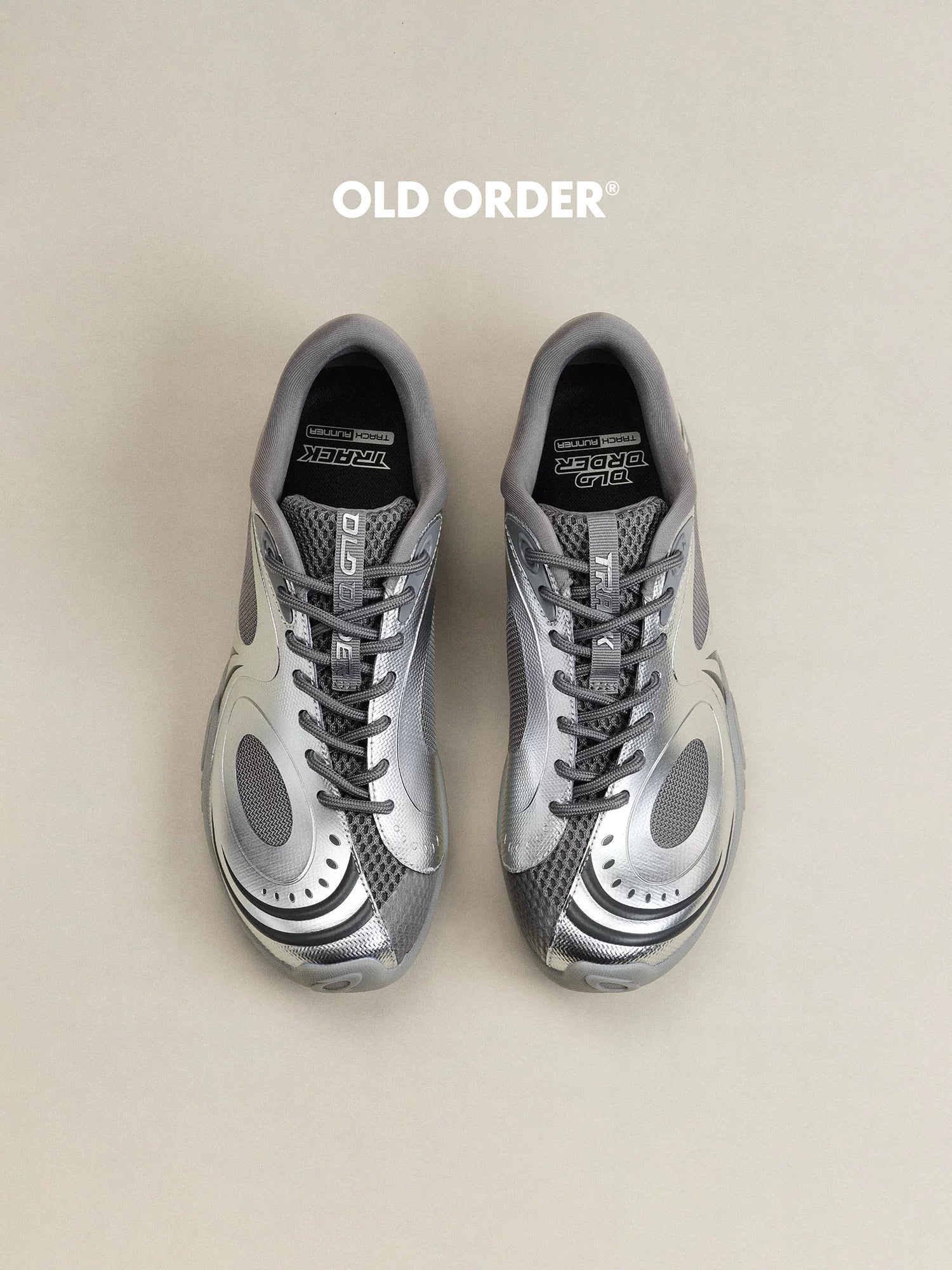 OLD ORDER Shiny Silver Breathable Running Shoe
