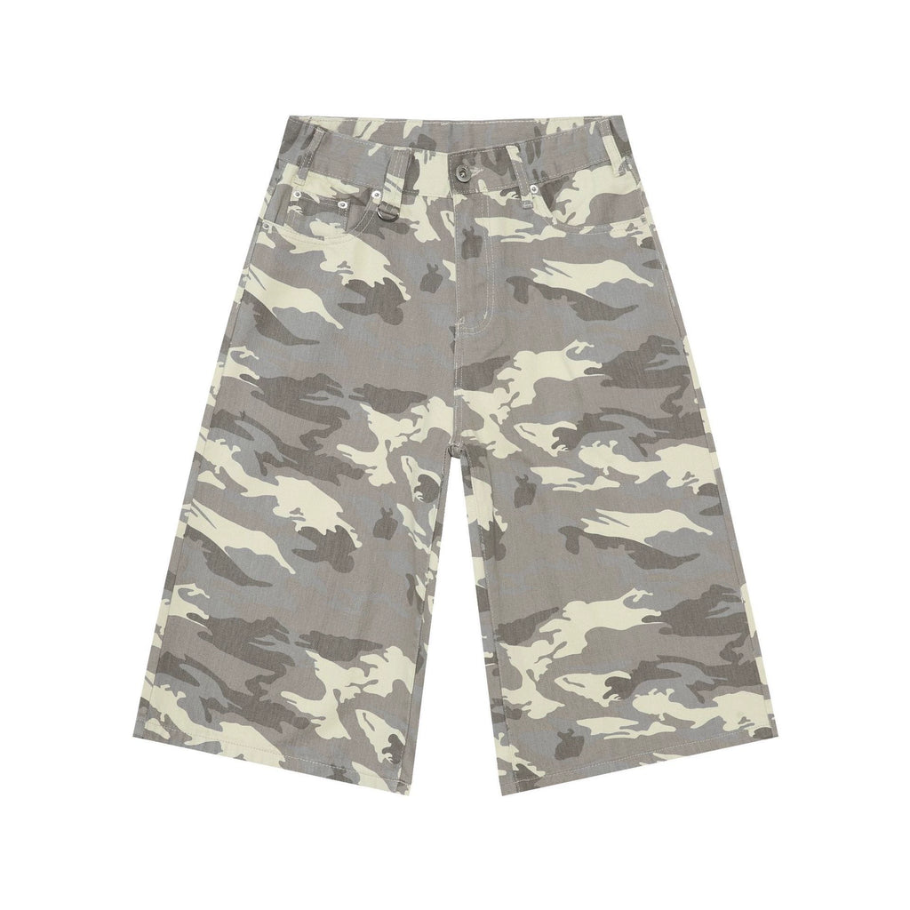 PUBLICRADIO Retro Silhouette Washed Denim Cropped Shorts