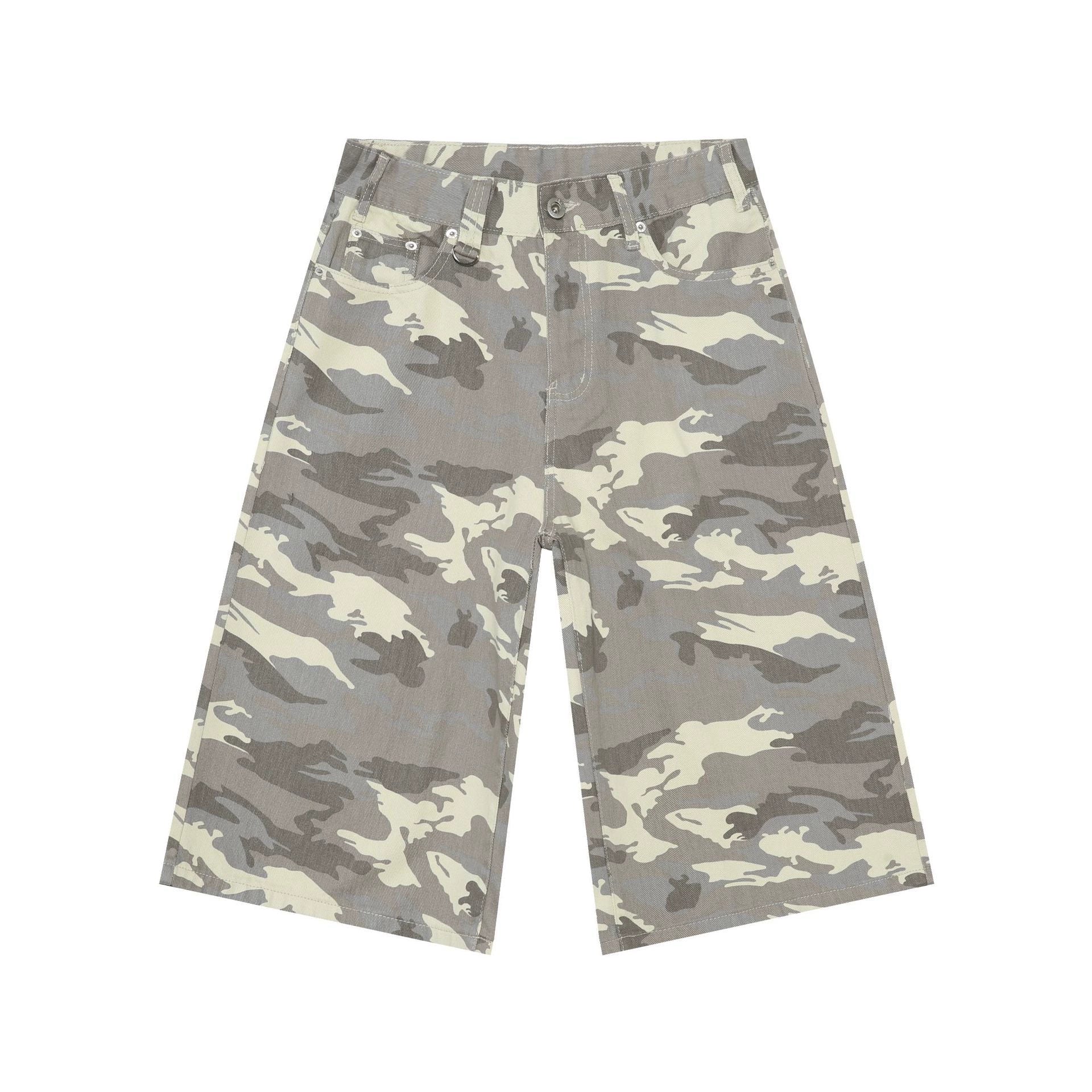 PUBLICRADIO Retro Silhouette Washed Denim Cropped Shorts
