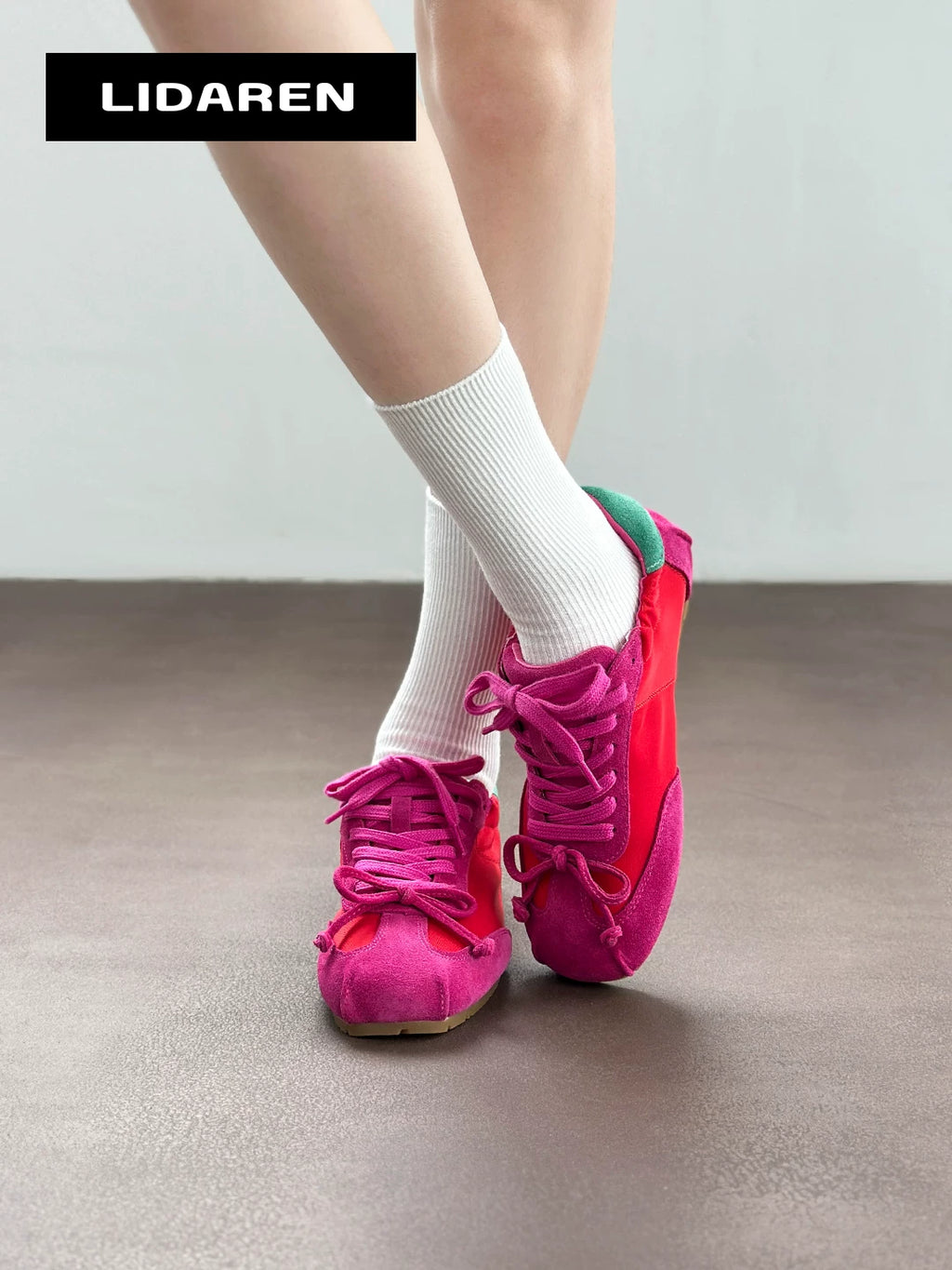 Lidaren Produced Suede Lace-Up Ballet Sneaker