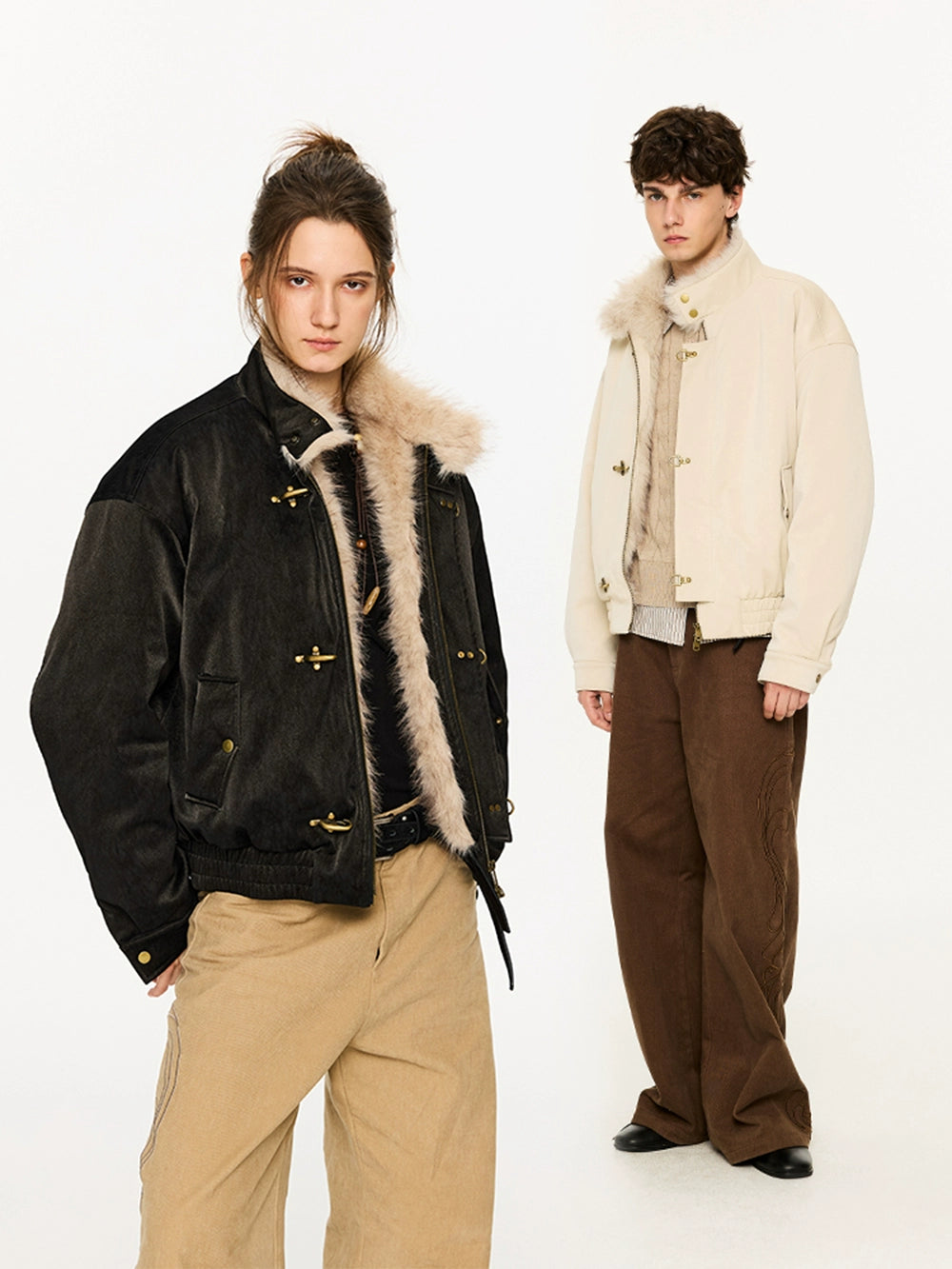 KREATE Aircraft Buckle Pu Leather Jacket