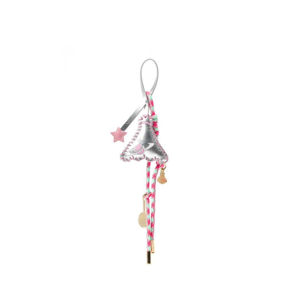 JELLY TOYBOY Silver Faux Leather Bag Charm