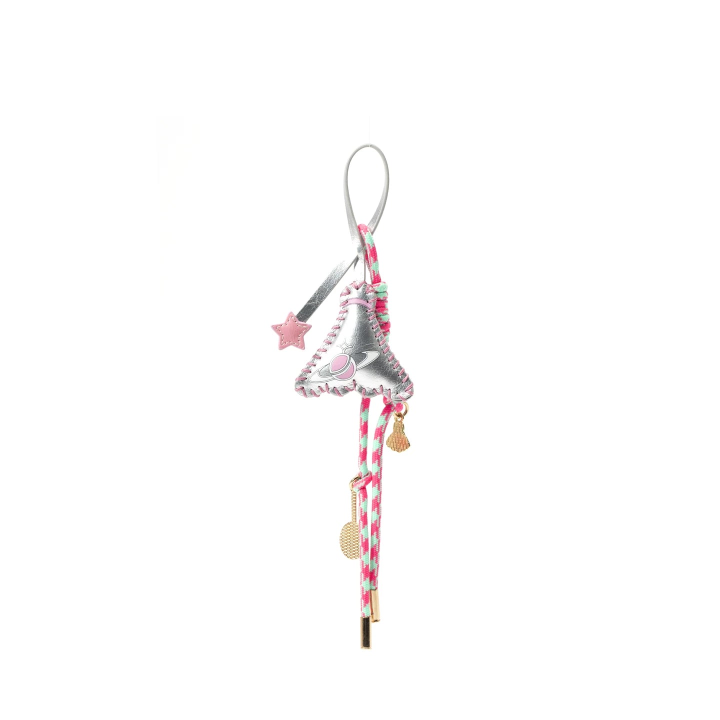 JELLY TOYBOY Silver Faux Leather Bag Charm