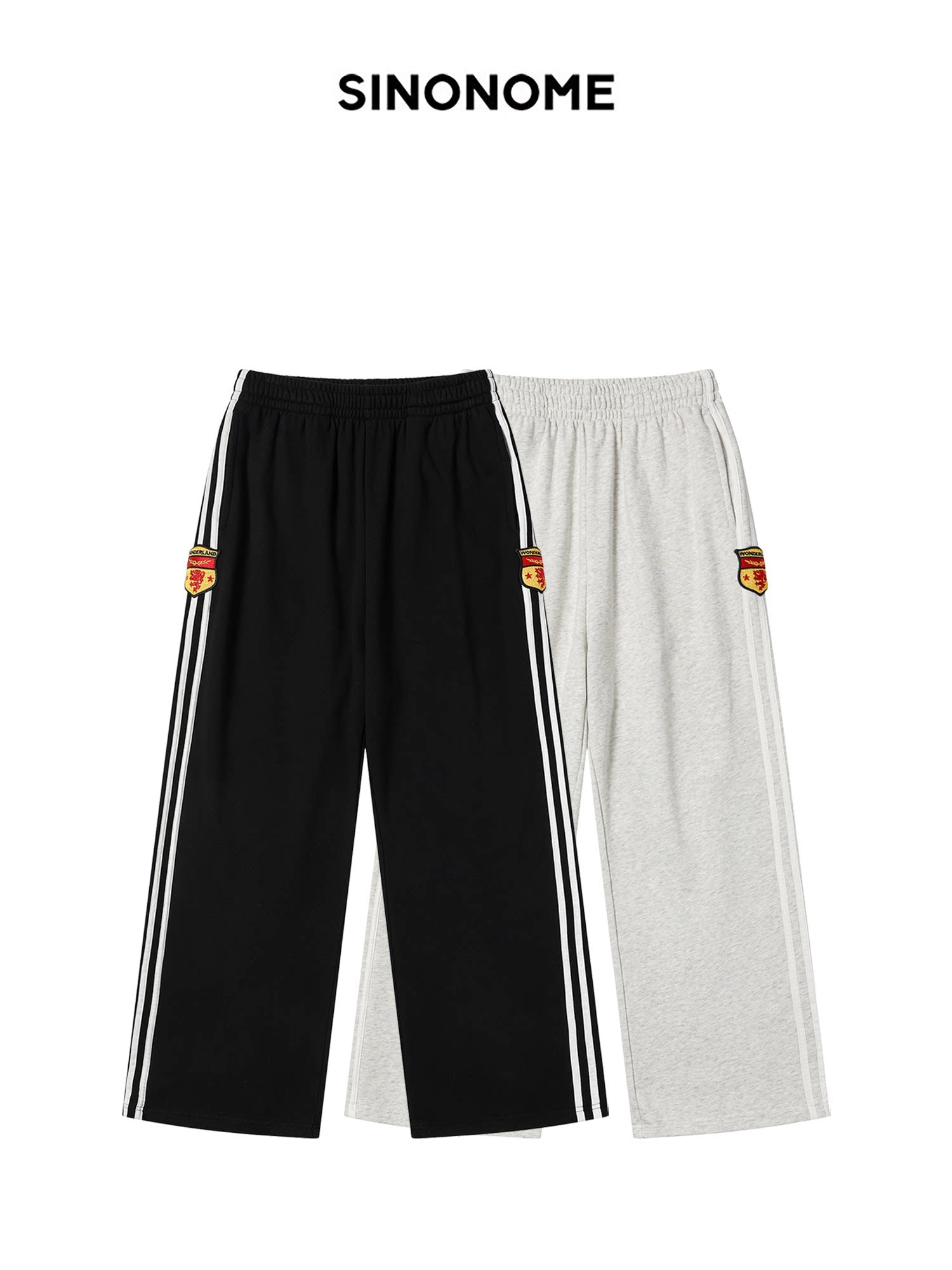 SINONOME Polished Badge Three-bar Sweatpants