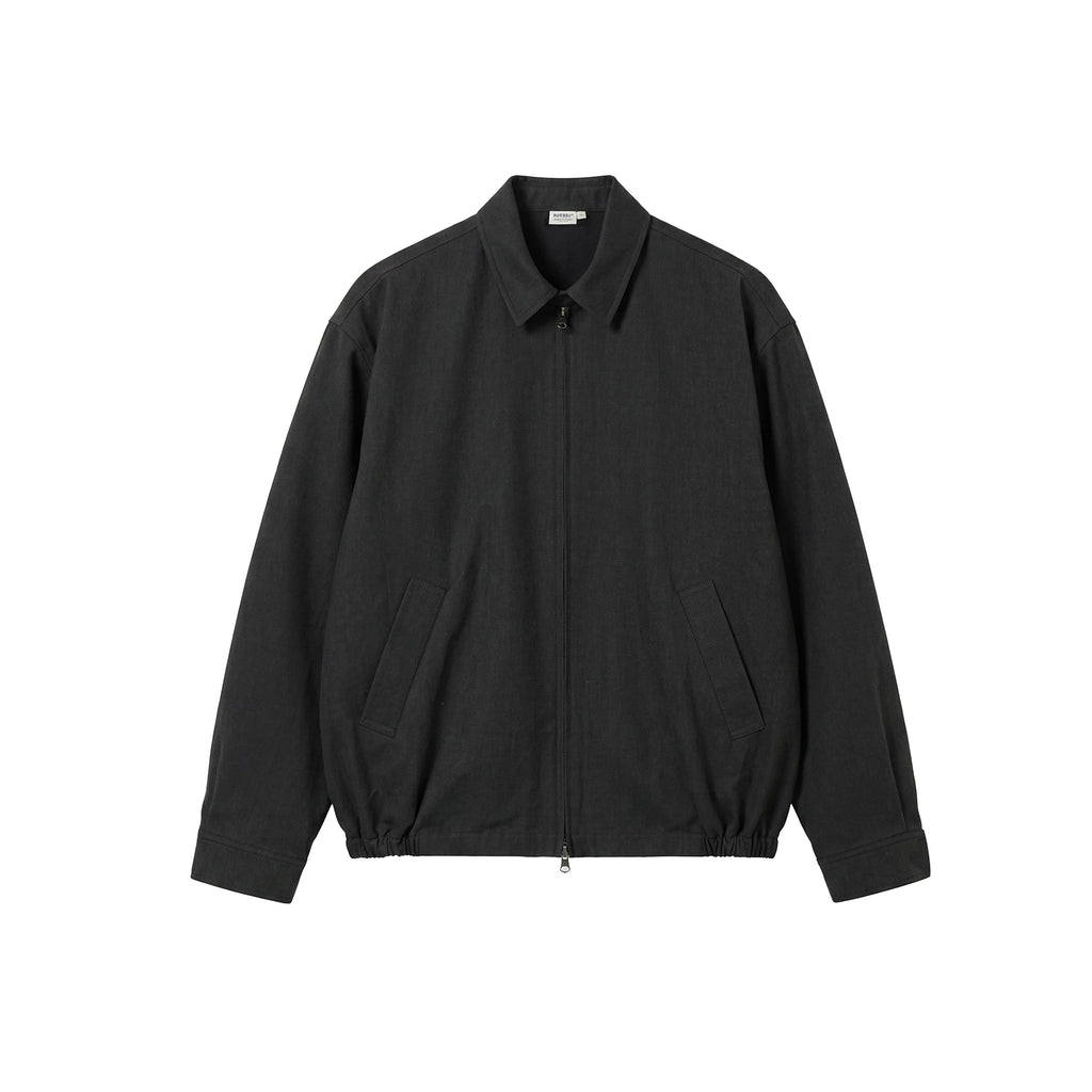BUTTBILL Relaxed Pima Cotton Spread-Collar Zip Jacket