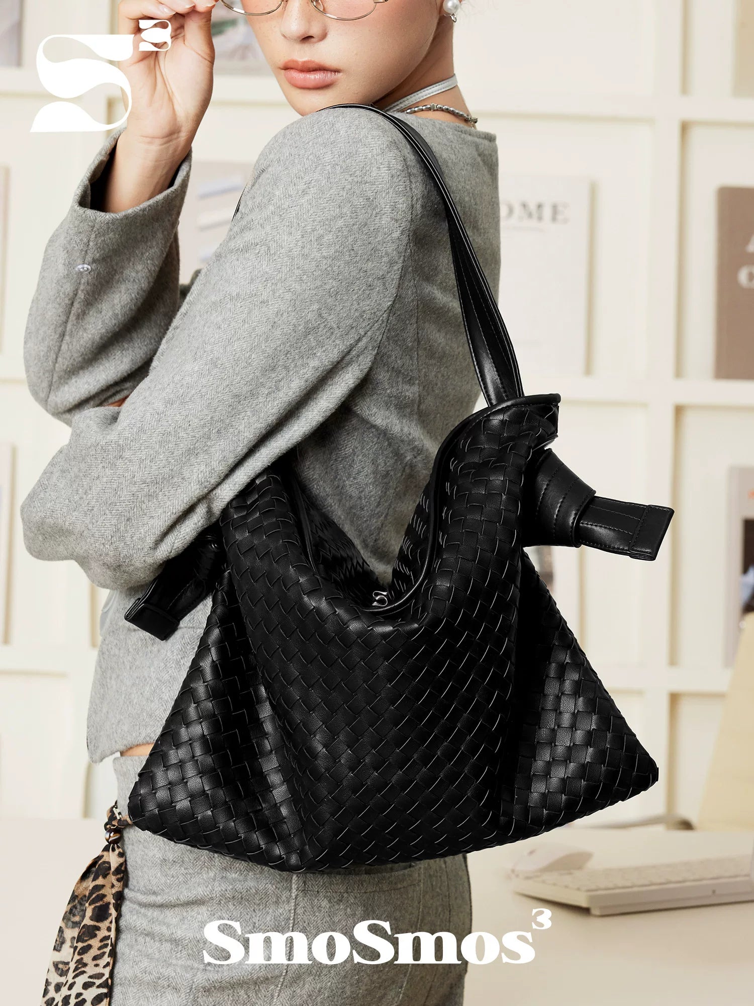 SmoSmos Vintage Woven Shoulder Underarm Bag
