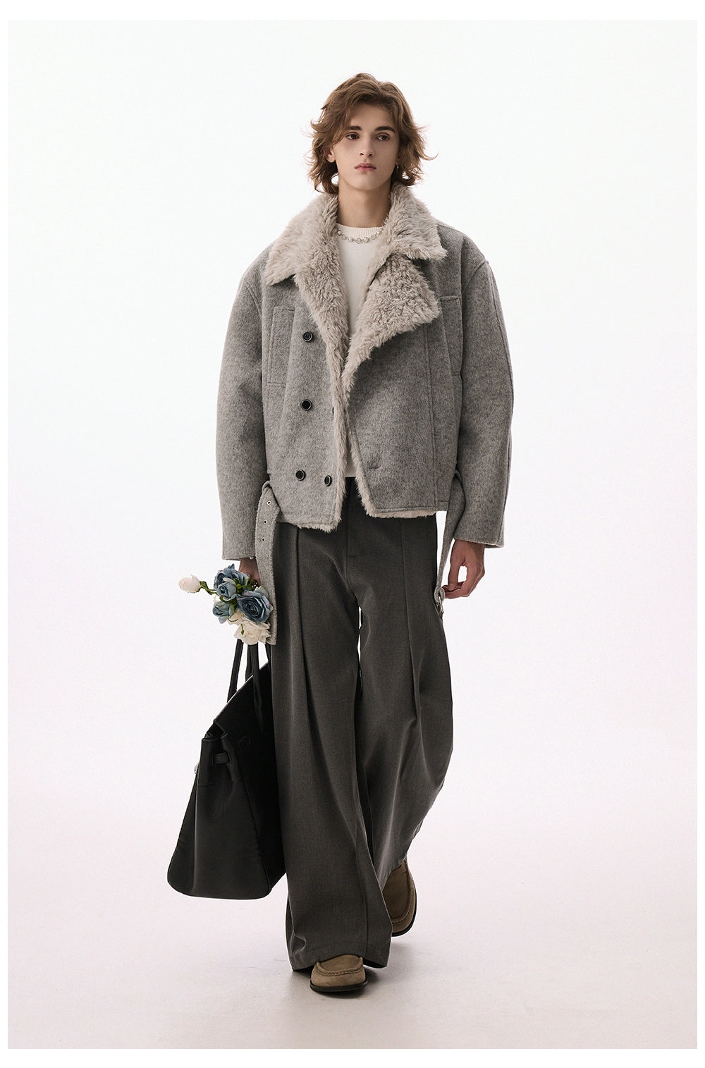 CHOR Double-breasted Thickened Tweed Jacket