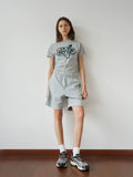 NOSD Casual Short Shoulder "Hand Painted Flower" Tee