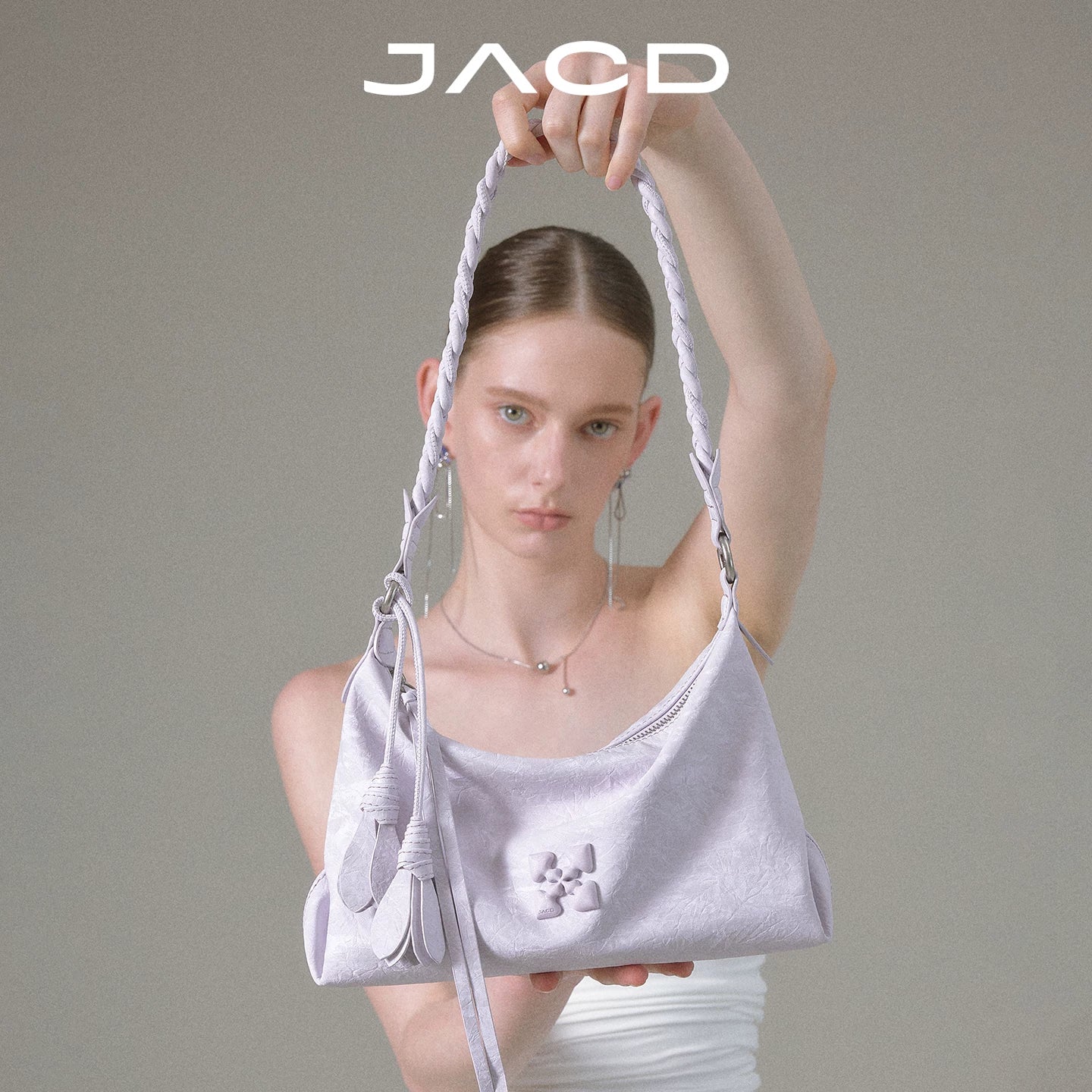 JACD Soft Pink Faux Leather Zip-Top Underarm Bag