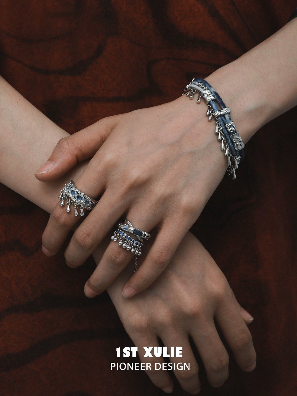 1ST XULIE Sterling Silver Fringe Ring