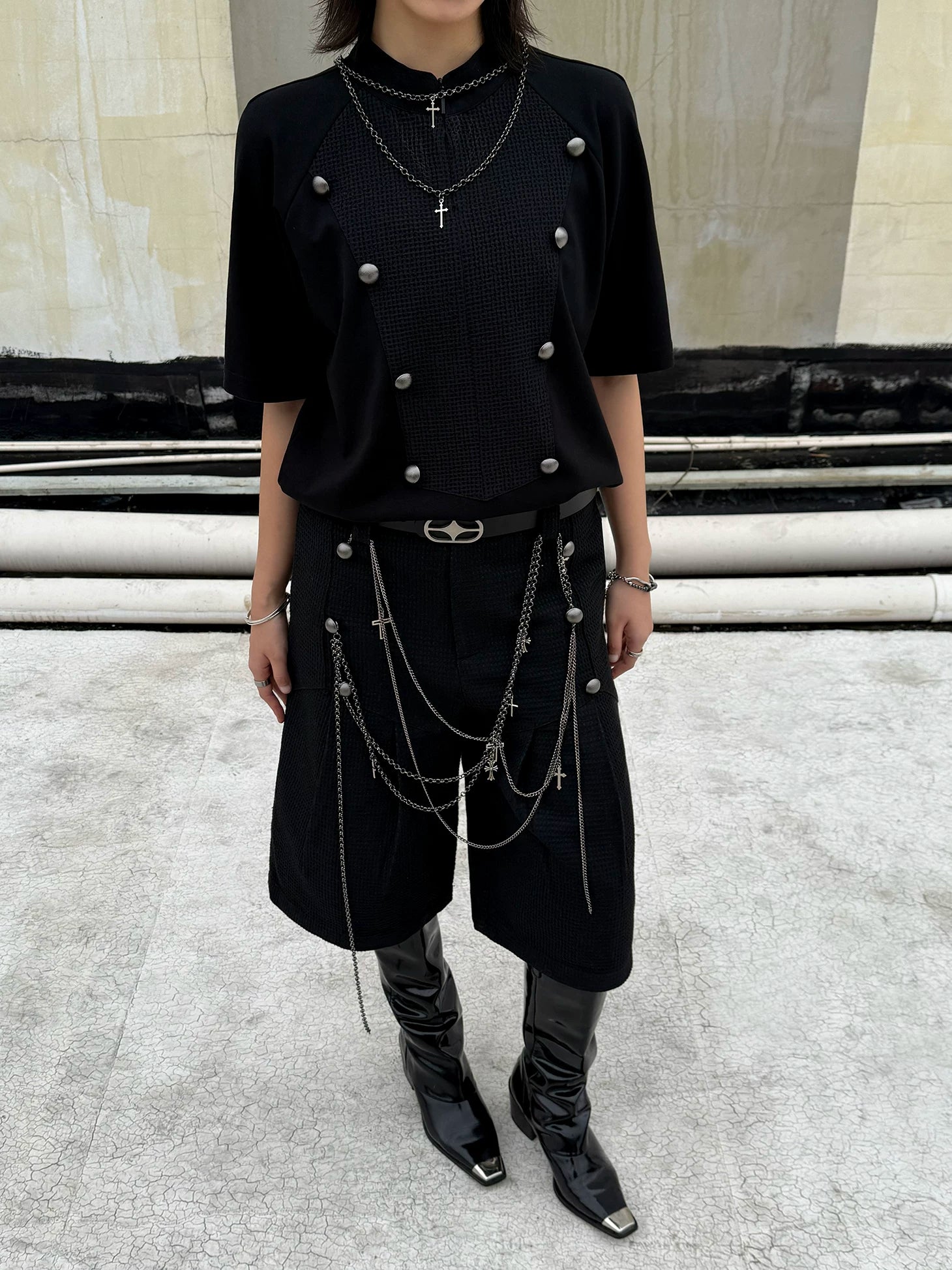 TZ Killer Removable Necklace Splicing Loose Tee