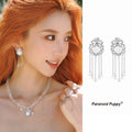 PARANOID PUPPY Gold-Plated Shell Tassel Stud Earrings