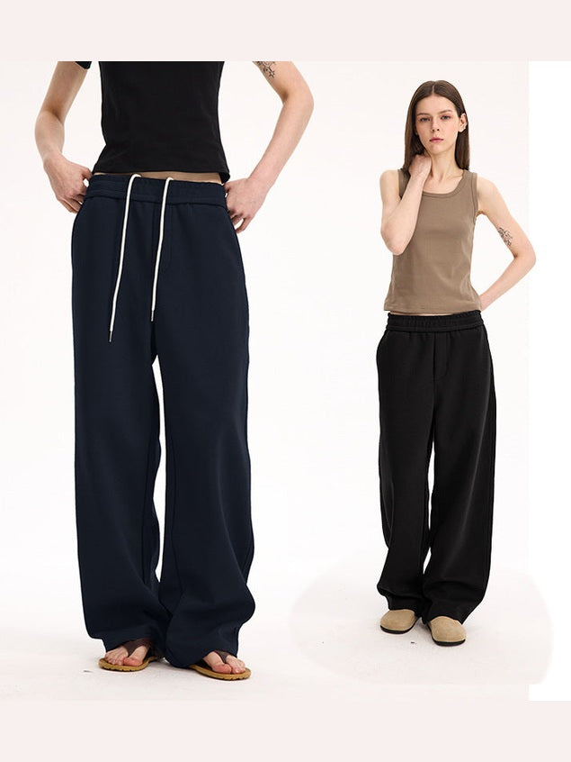 UNF Comfortable Lazy Loose Pendant Knitted Straight Scimitar Sweatpants