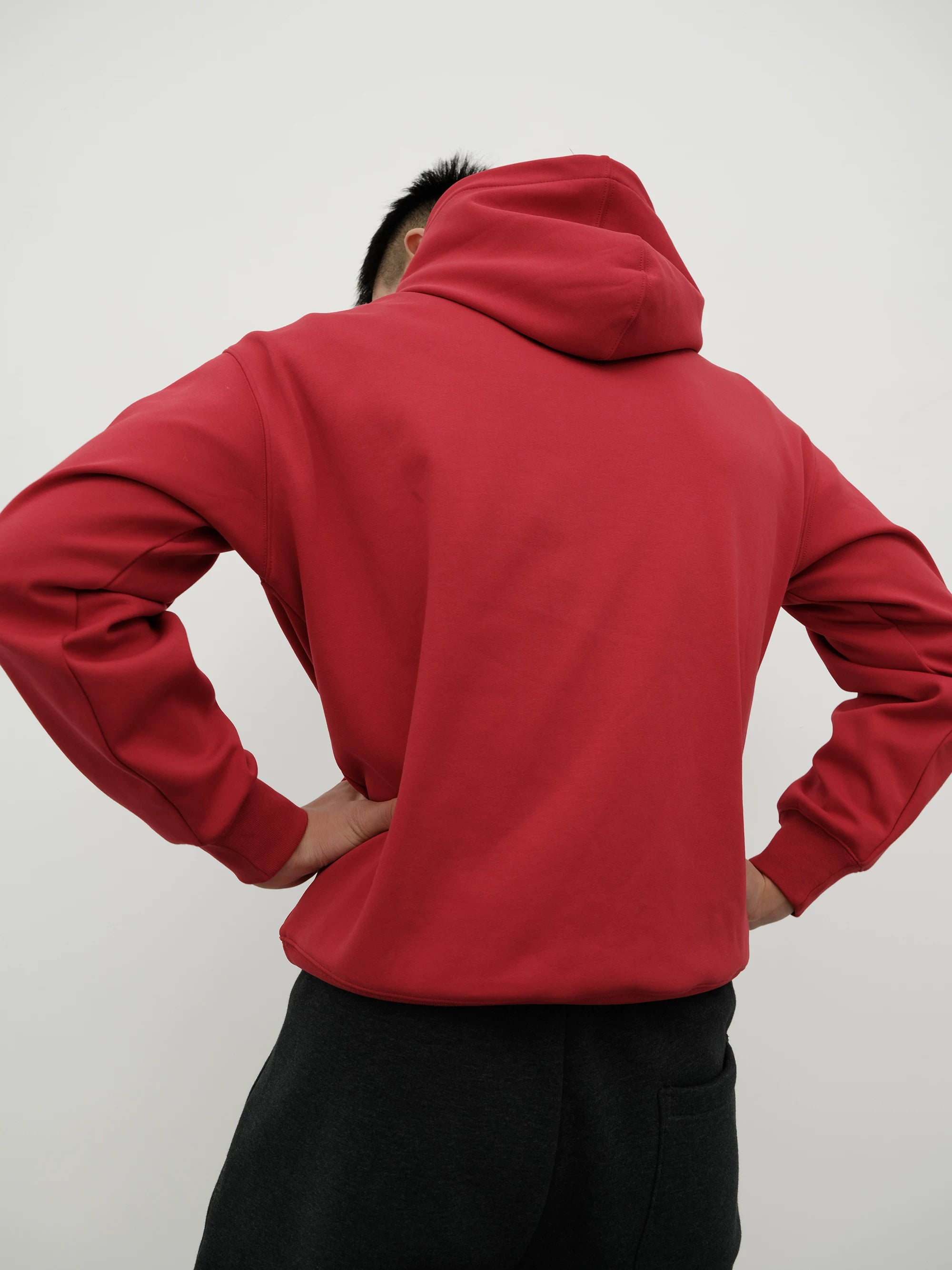 GTAL Solid Color Fleece Casual Hooded Sweater