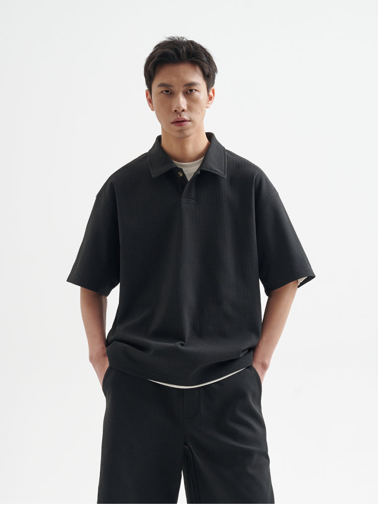 BUTTBILL 25SS Vintage commuter solotex waffle polo shirt
