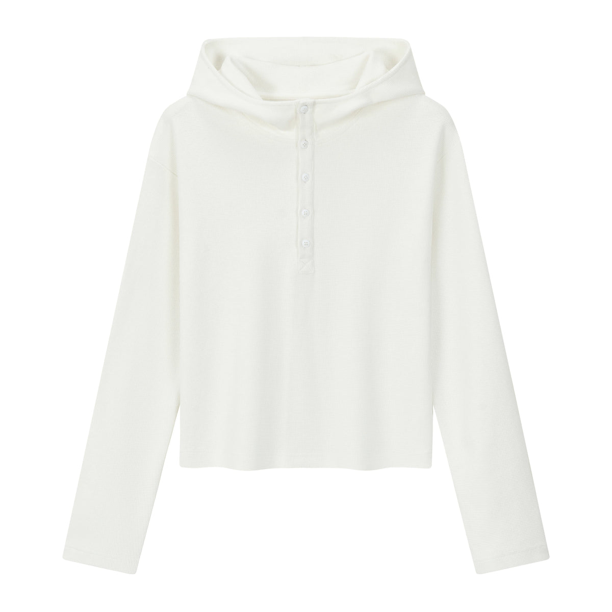 VLABMADE 350g Waffle-Knit Henley Hoodie