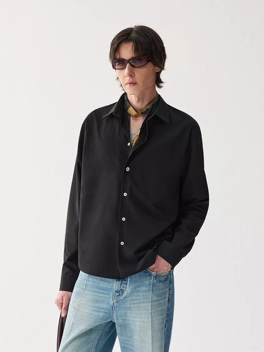 TERRAINCOGNITA Powder Blue Lyocell Relaxed Cropped Long-Sleeve Shirt