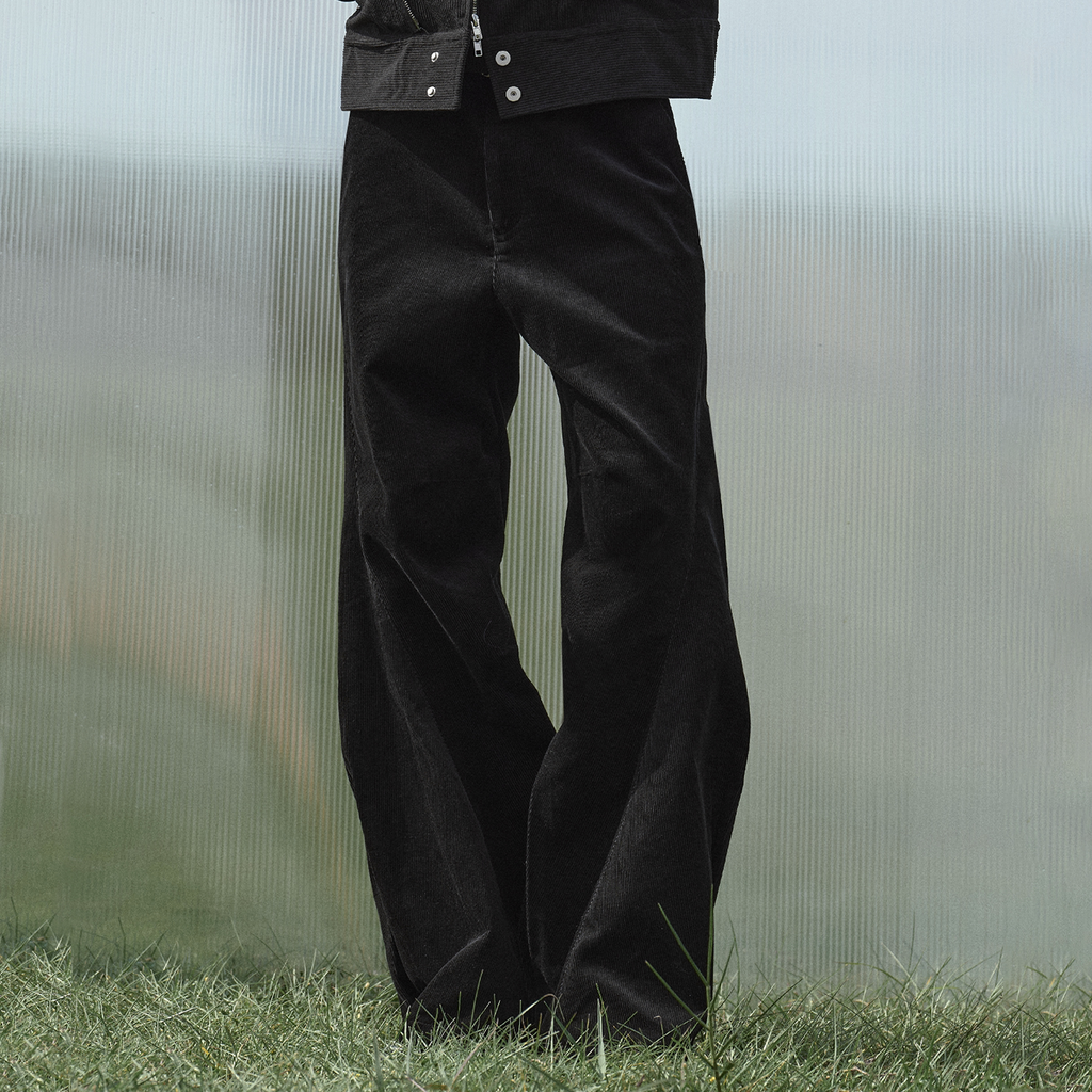 BEVAN UP Entwine Twisted Reverse-Pleat Flared Trousers