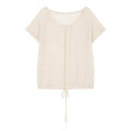 KANO Woven Ribbon Ruffle Scarf Tee Set