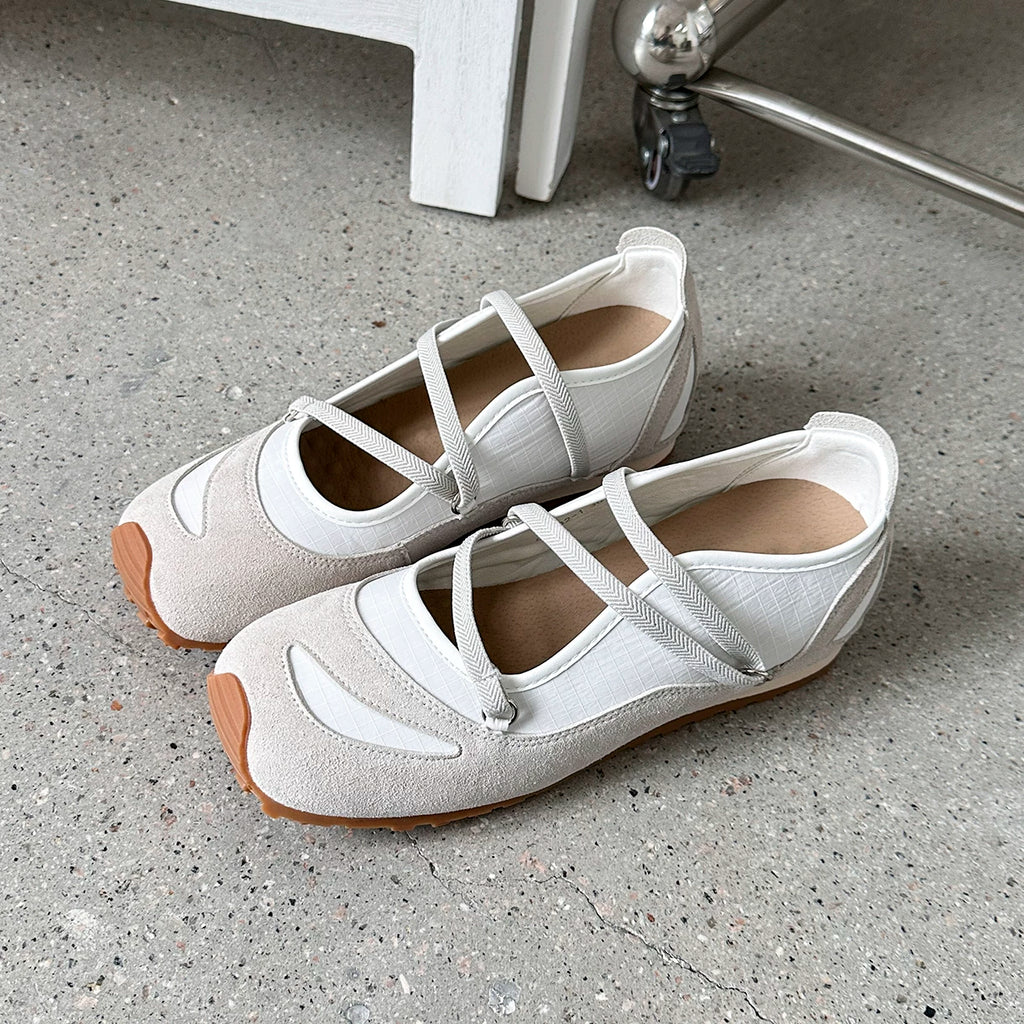 Lidaren Produced Suede Elastic Ballet Mary Jane