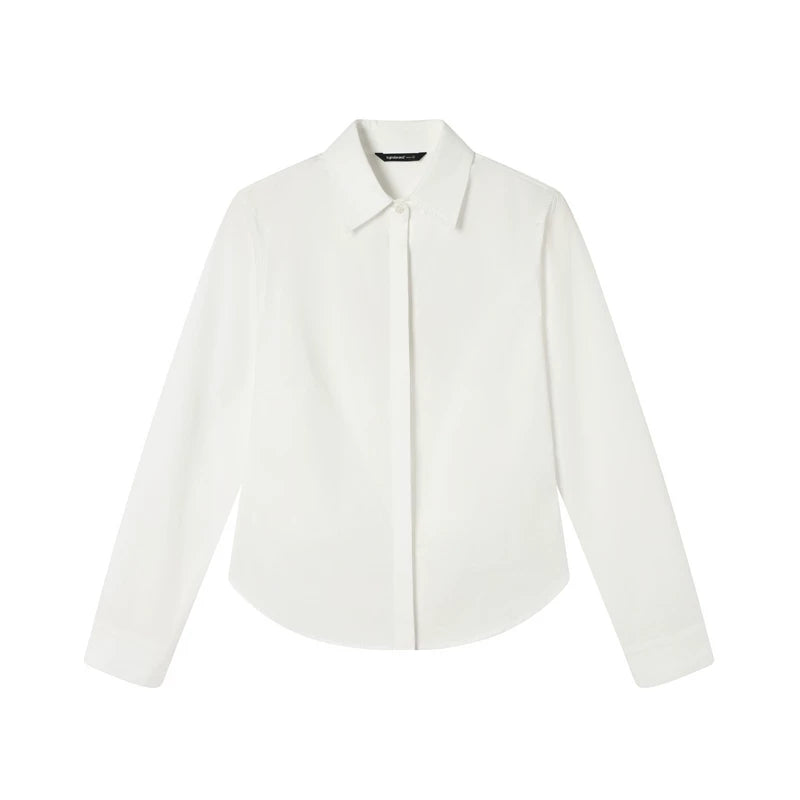 TGNS Slim Fit Long-Sleeve Button-Up Blouse