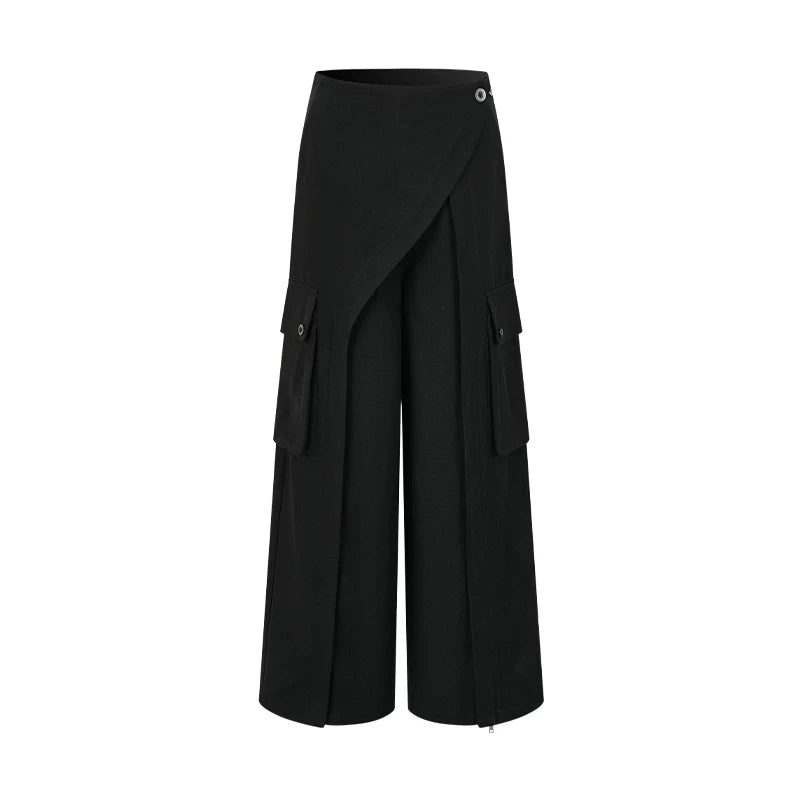 AnnoMundi Wrap Opening Zipper High-Waist Wide-Leg Pants