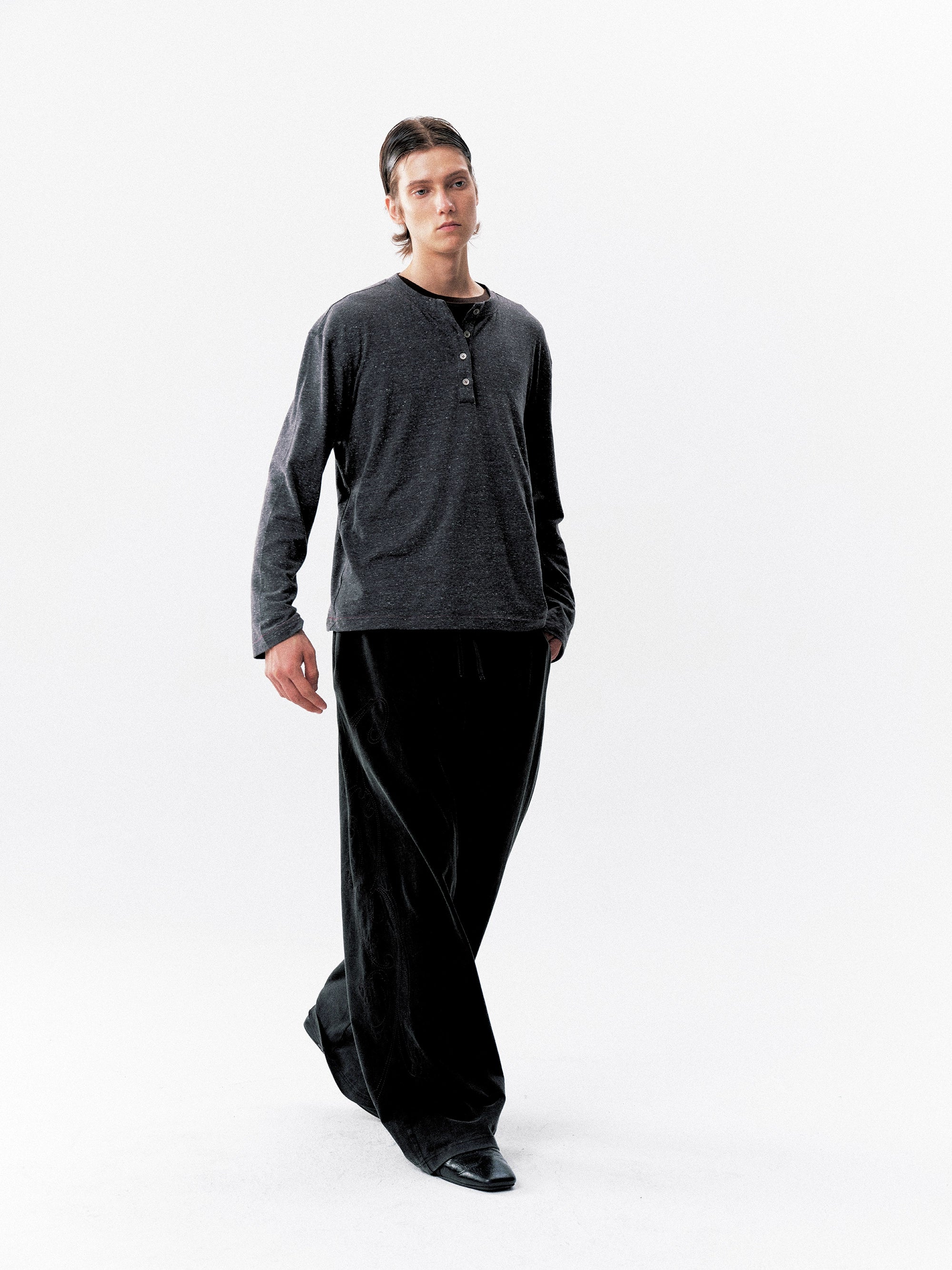 NOT UGLY Elastic Strike Line Slack Bottom Long Sleeve