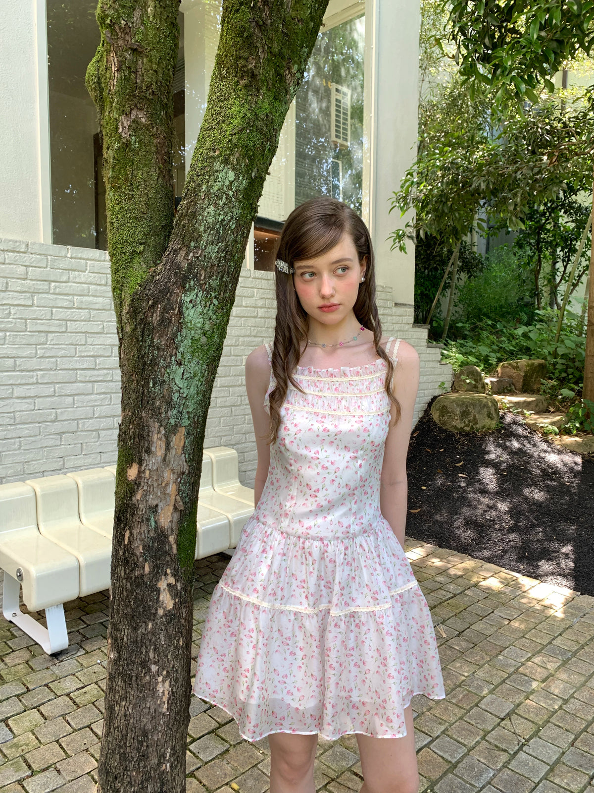 silvernorth lake Floral Lace A-Line Camisole Dress