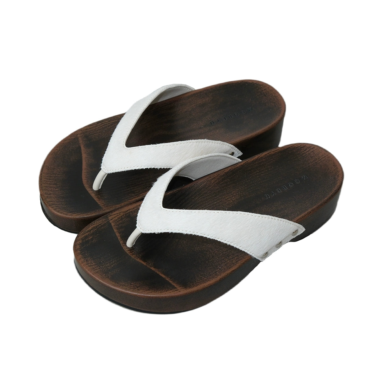 Mooreyu Thick Bottom Slope Heel Wood Bottom Versatile Vintage Slippers