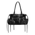JELLY TOYBOY Black Faux Leather Zip-Top Crossbody Bag