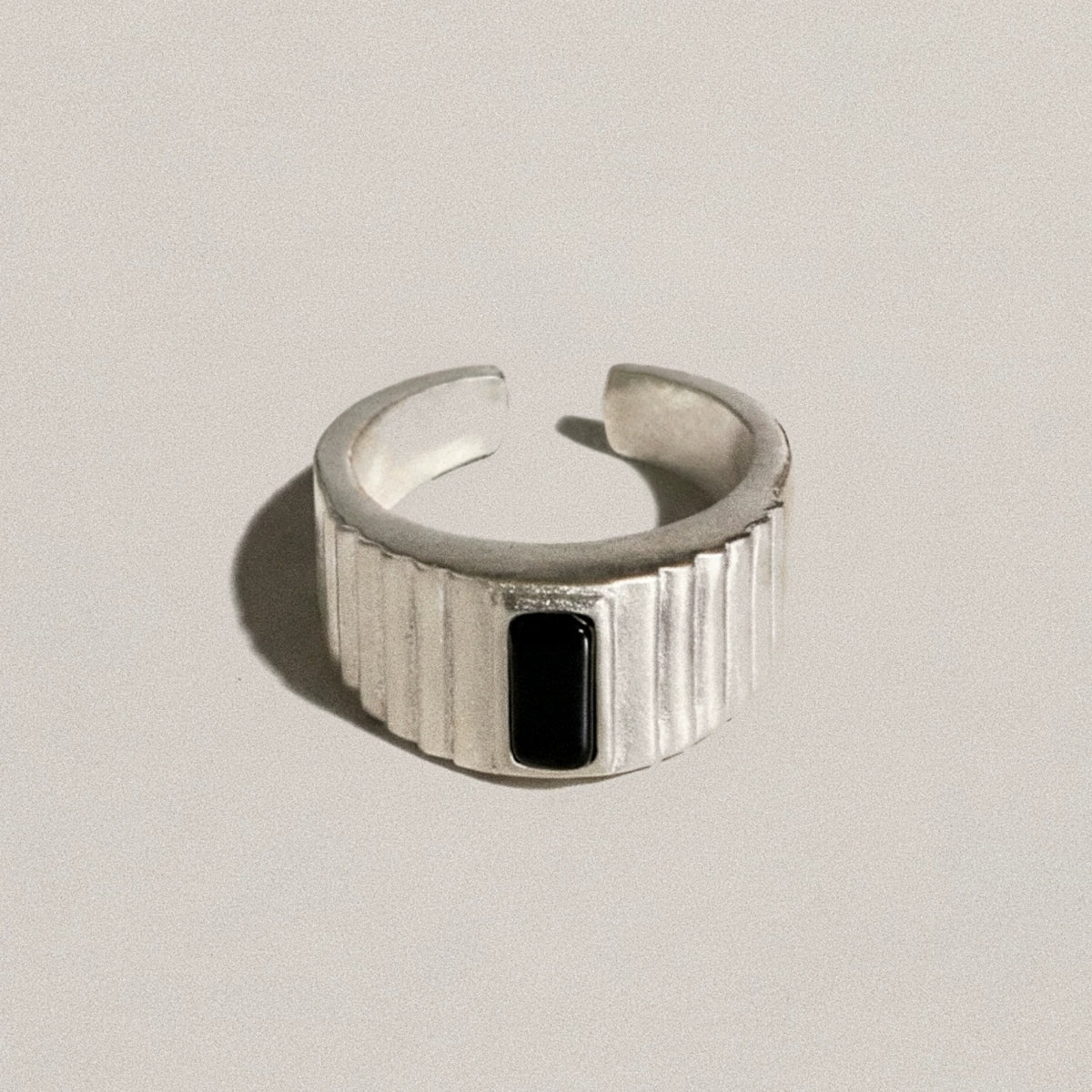 MEZZEM Gold-Plated Mother-of-Pearl Open Cuff Ring