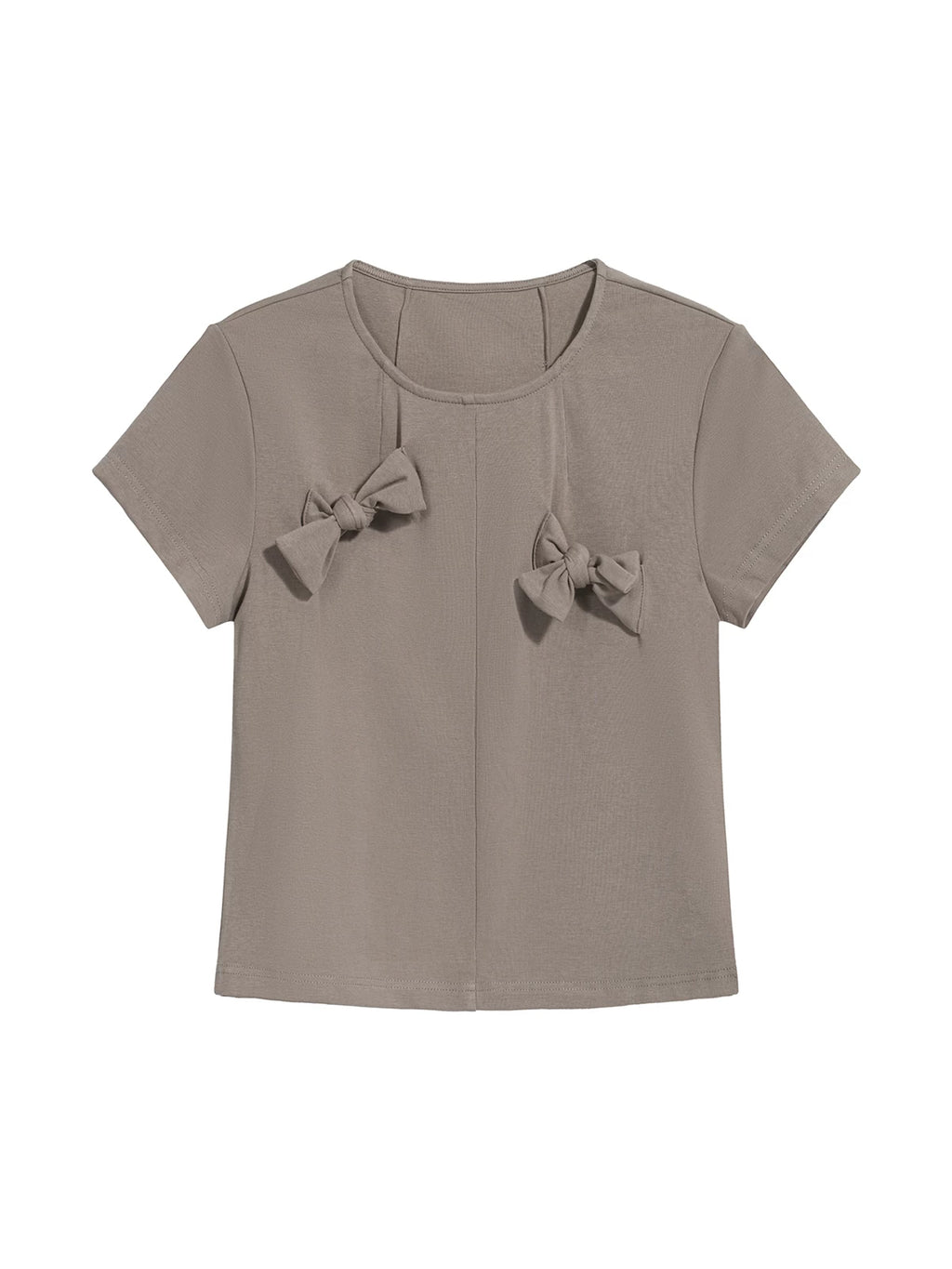 COSTUSTOOT CUT Bow Knot Fitted Cropped Tee
