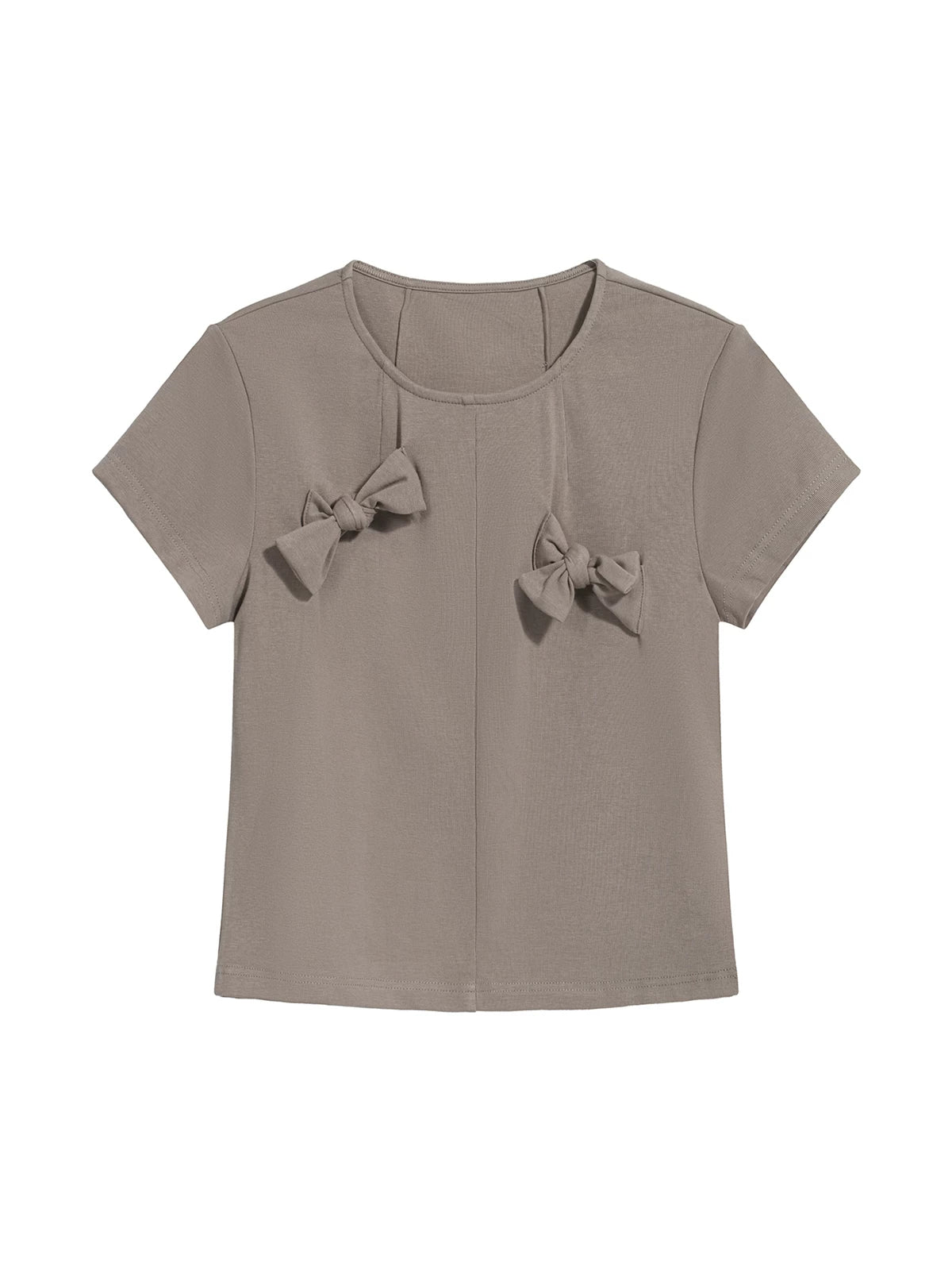 COSTUSTOOT CUT Bow Knot Fitted Cropped Tee