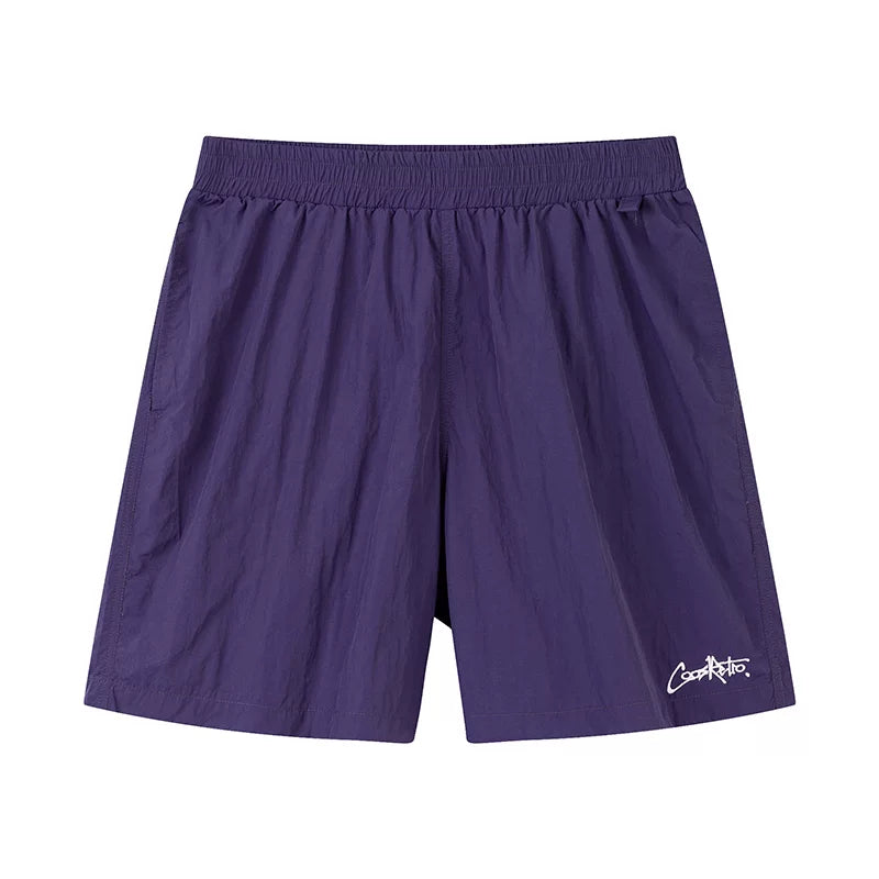 CoosRetro Embroidered 260g Loose Straight-Leg Sweat Shorts