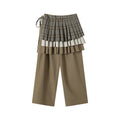 TGNS Three-Layer Pleated Hem Panel Tapered Trousers