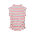 Nariele Contrast Striped Wrinkle Waist Design Vest