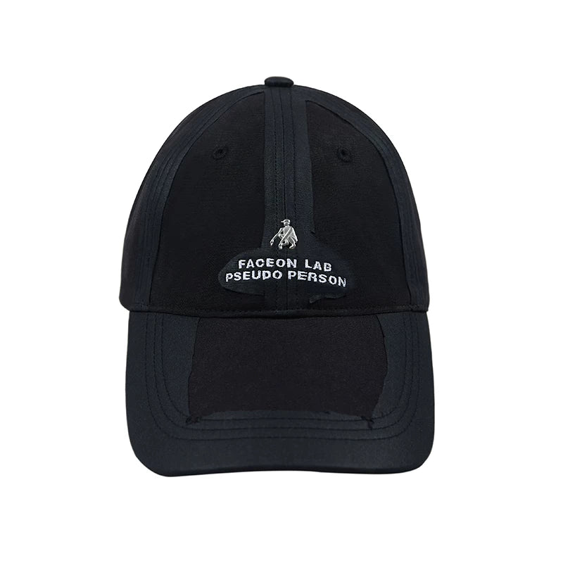 FACEON LAB Distressed Washed Oil-Stain Long-Brim Cap